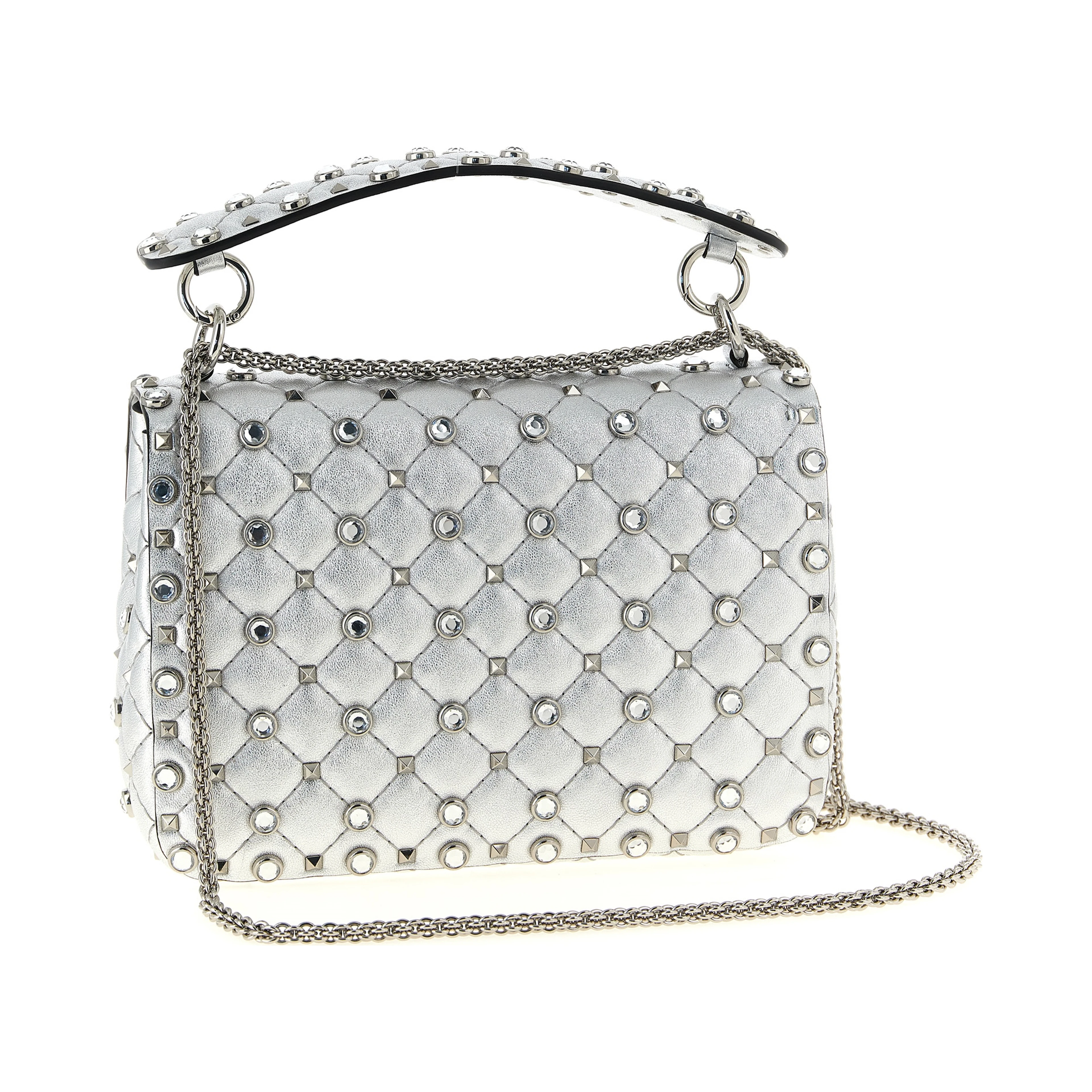 Silver Lamb Leather Shoulder Bag