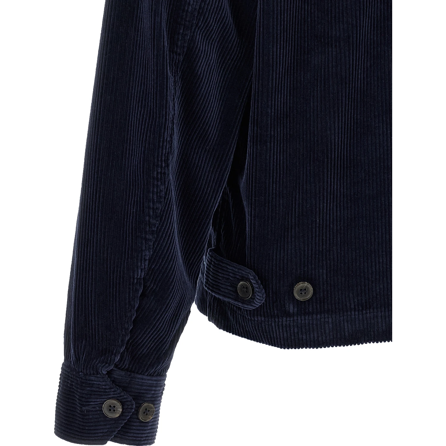 Blue Cotton Full-Length Jacket