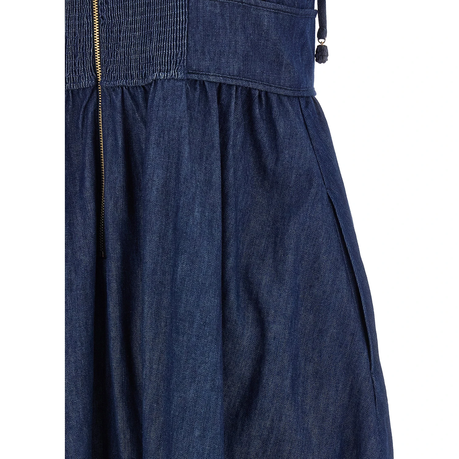 Blue Cotton Midi Dress