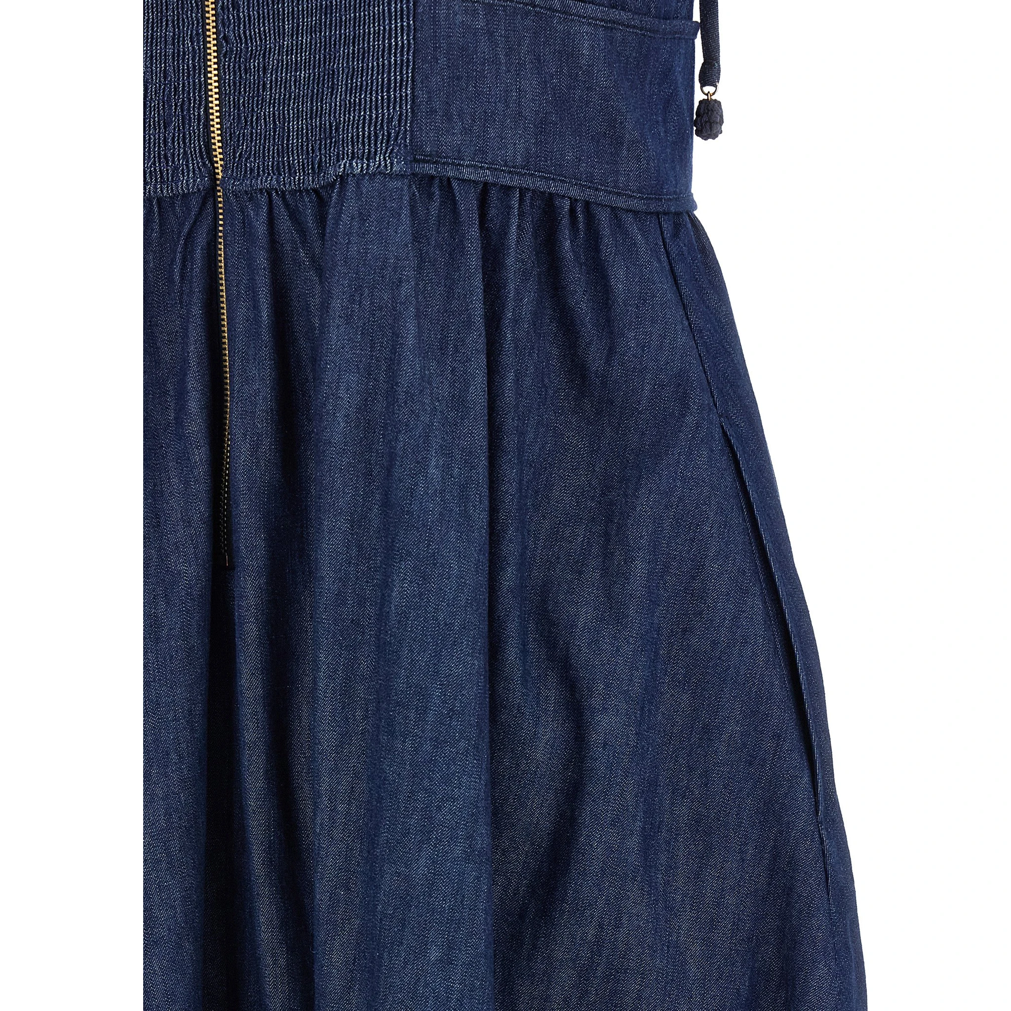 Blue Cotton Midi Dress
