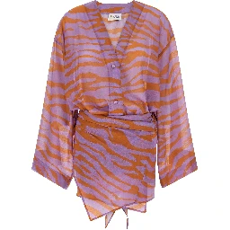 Purple Cotton Short Dress