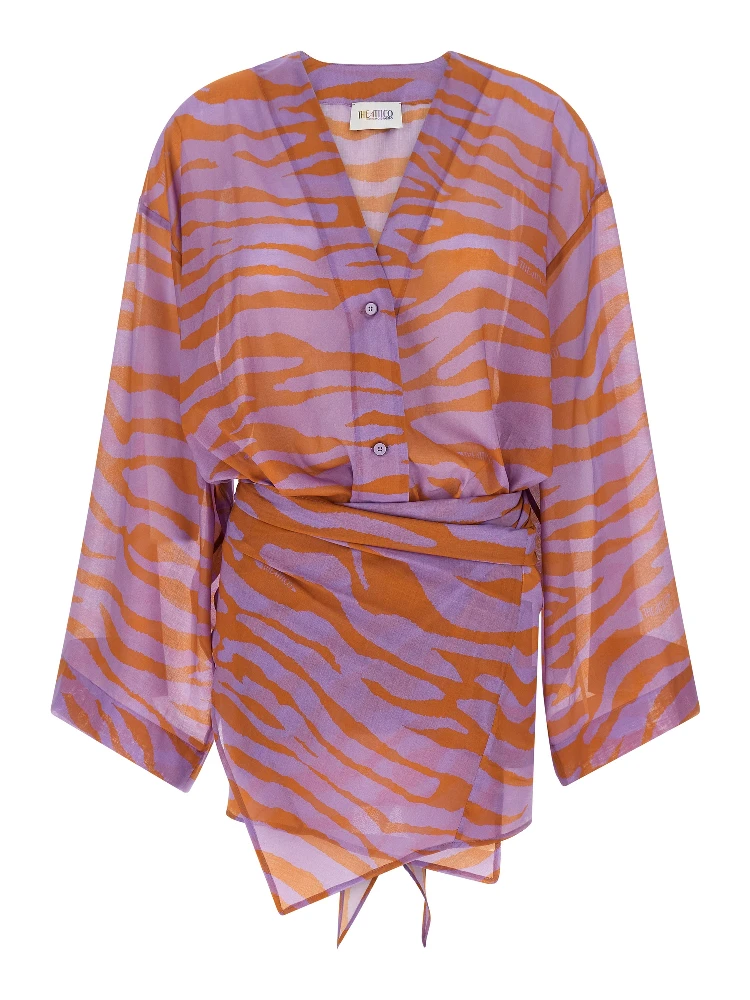 Purple Cotton Short Dress