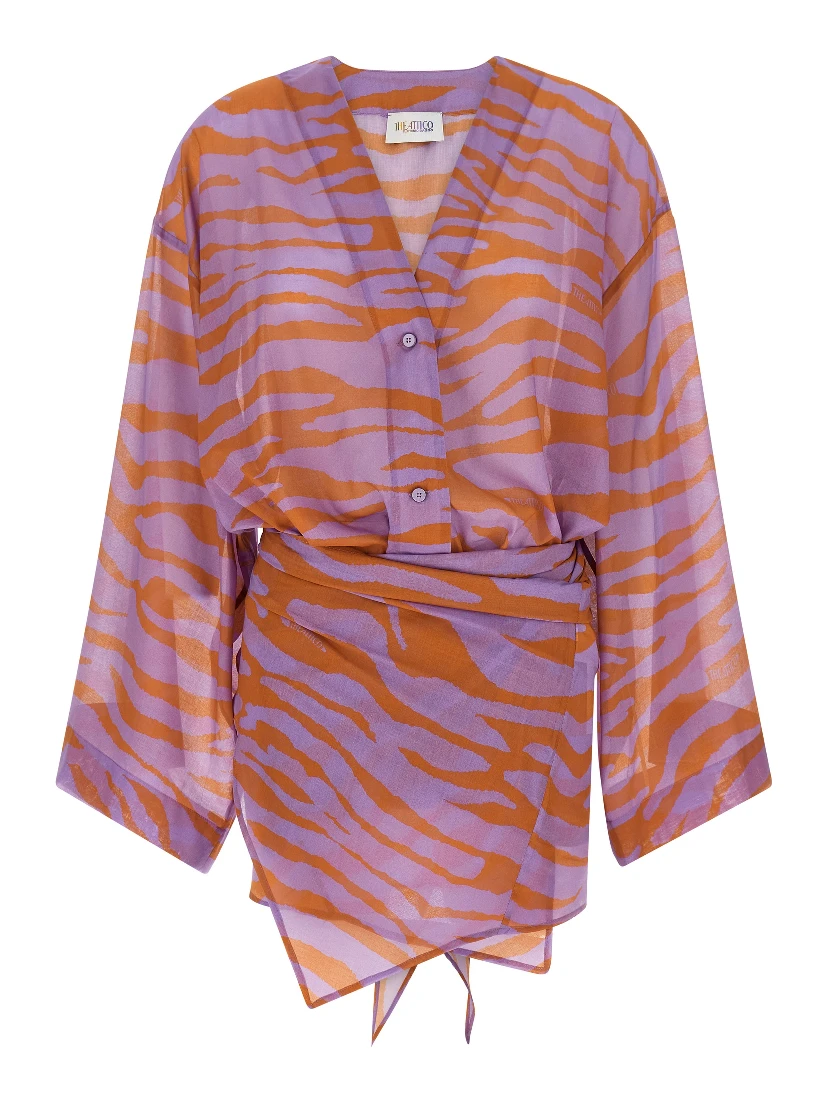 Purple Cotton Short Dress