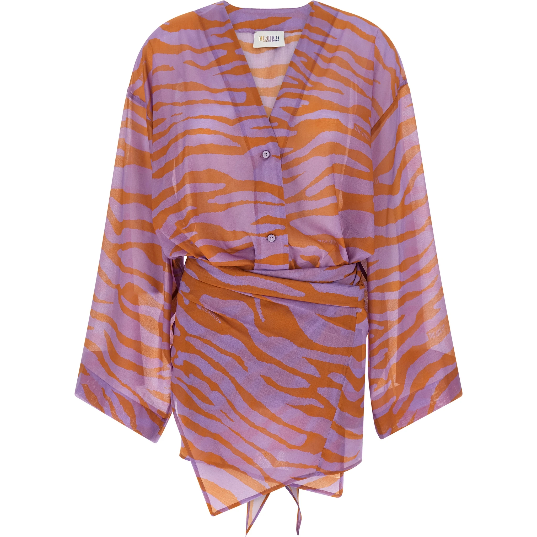 Purple Cotton Short Dress