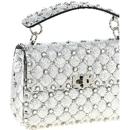 Silver Lamb Leather Shoulder Bag