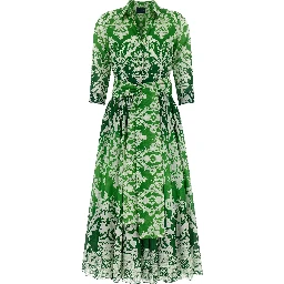 Bicolor Cotton Midi Dress