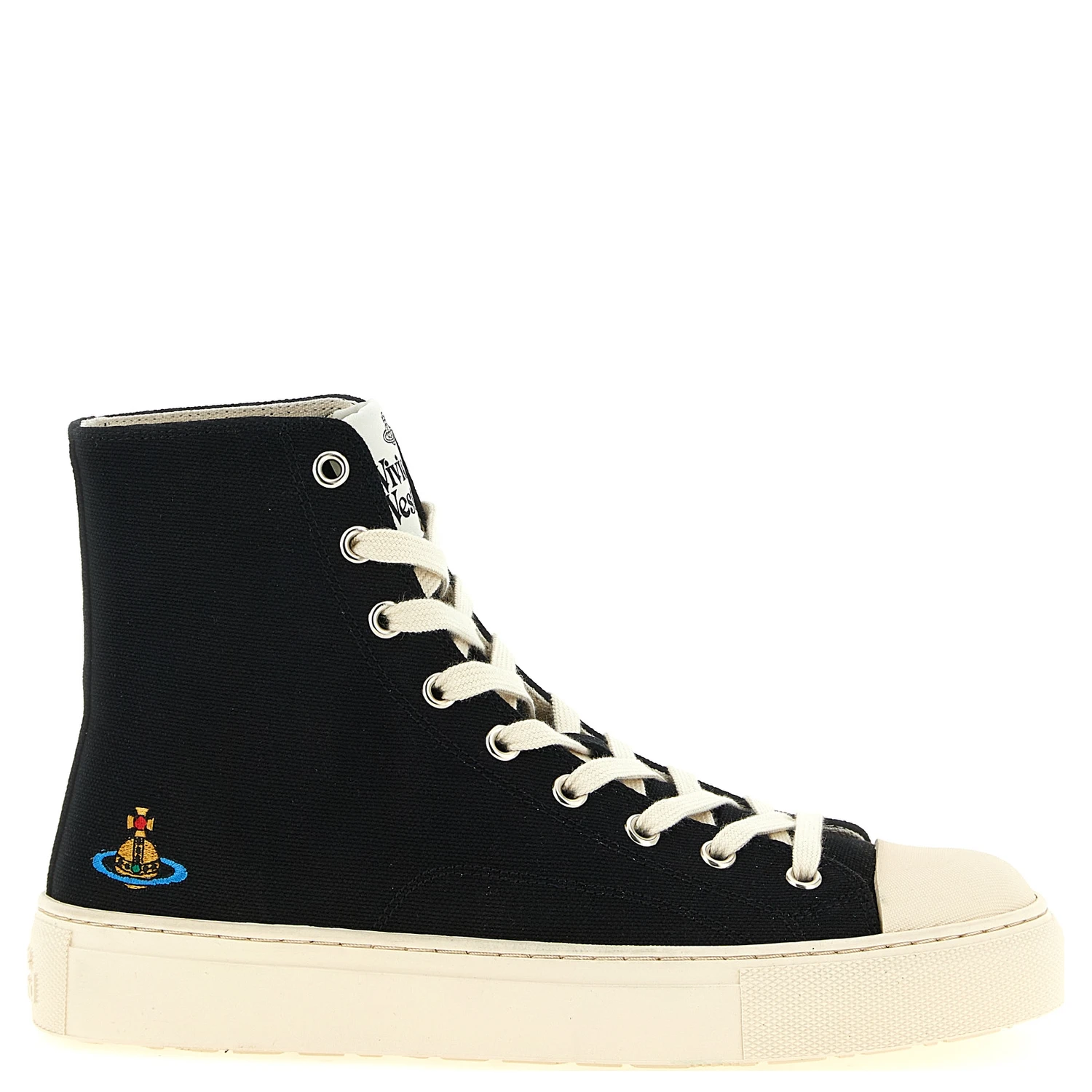 Bicolor Cotton High Top Sneakers