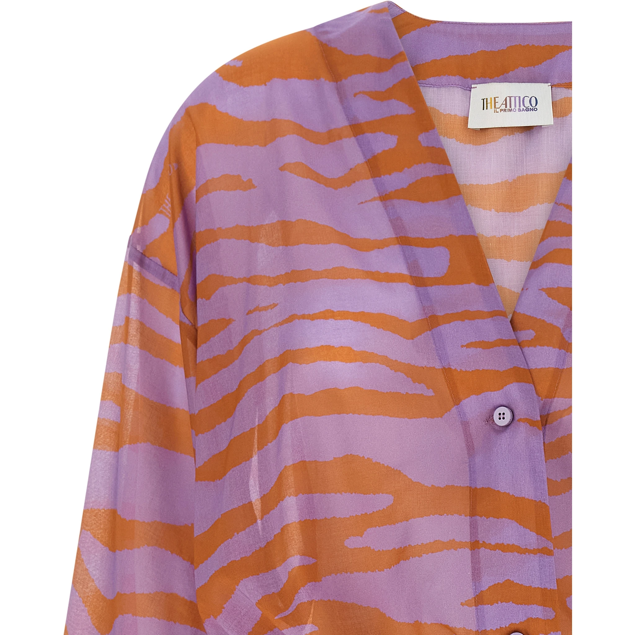 Purple Cotton Short Dress