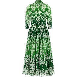 Bicolor Cotton Midi Dress
