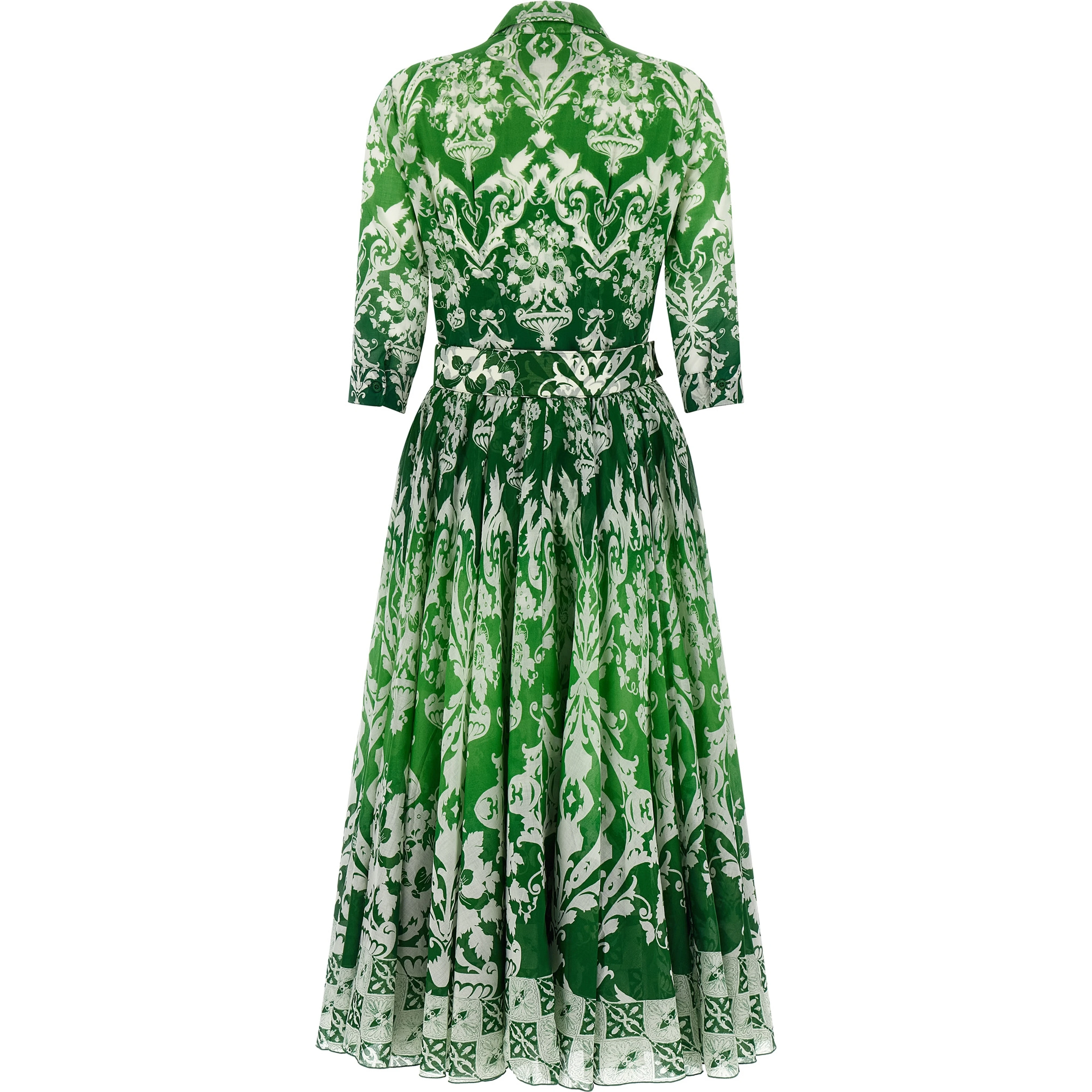 Bicolor Cotton Midi Dress