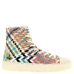 Multicolor Cotton High Top Sneakers
