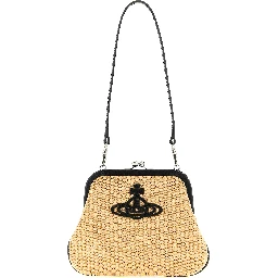 Beige Cotton Clutch Bag