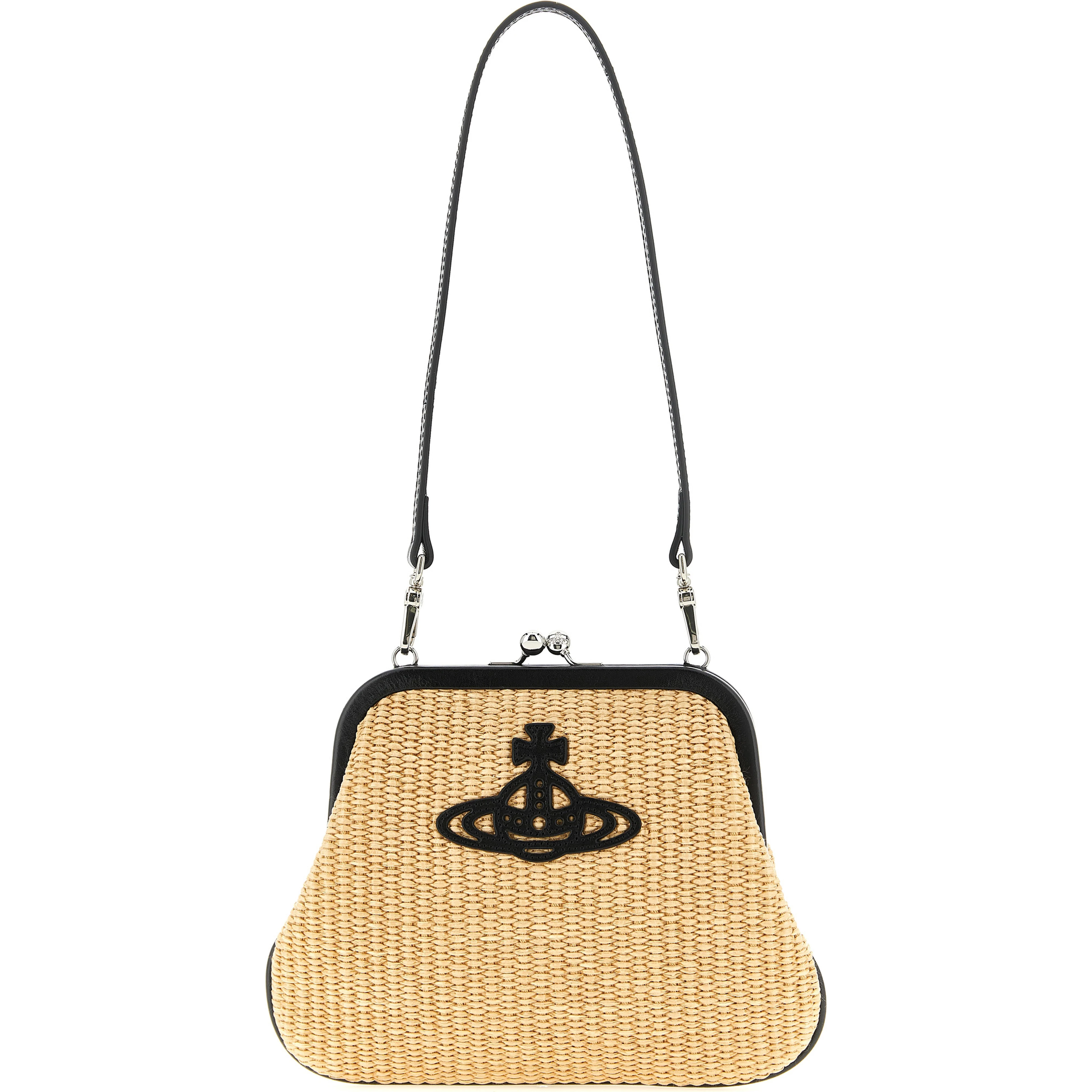 Beige Cotton Clutch Bag