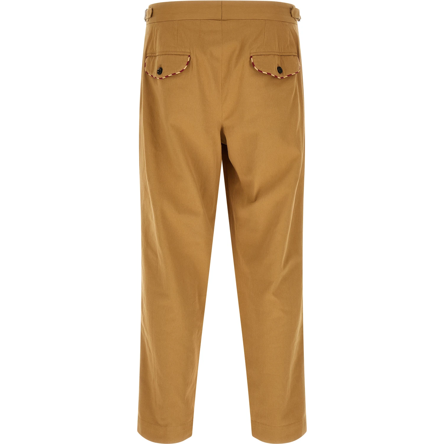 Beige Cotton Casual Pants