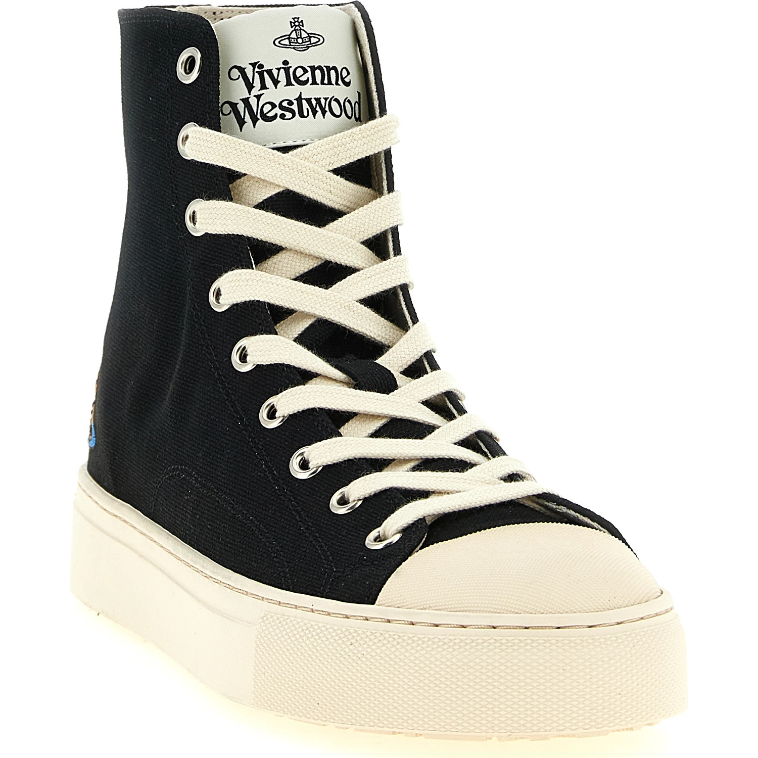 Bicolor Cotton High Top Sneakers