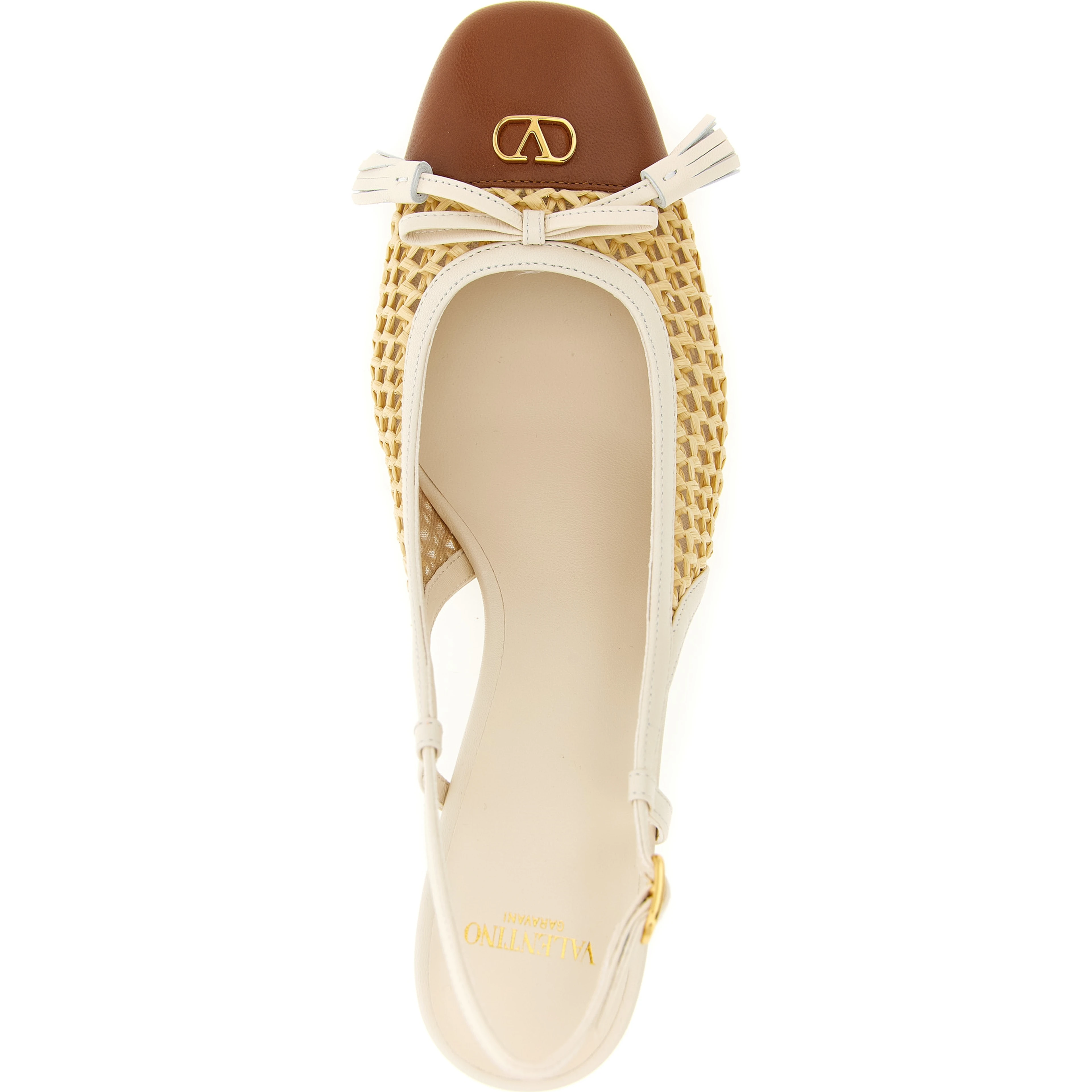 Beige Goatskin Mid Heel Pumps