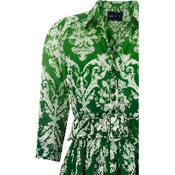 Bicolor Cotton Midi Dress