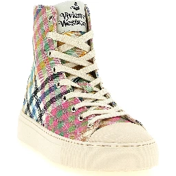 Multicolor Cotton High Top Sneakers
