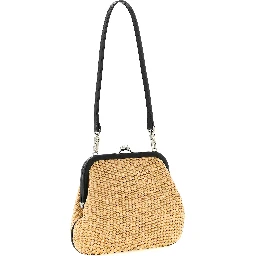 Beige Cotton Clutch Bag