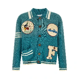Blue Cotton Cardigan