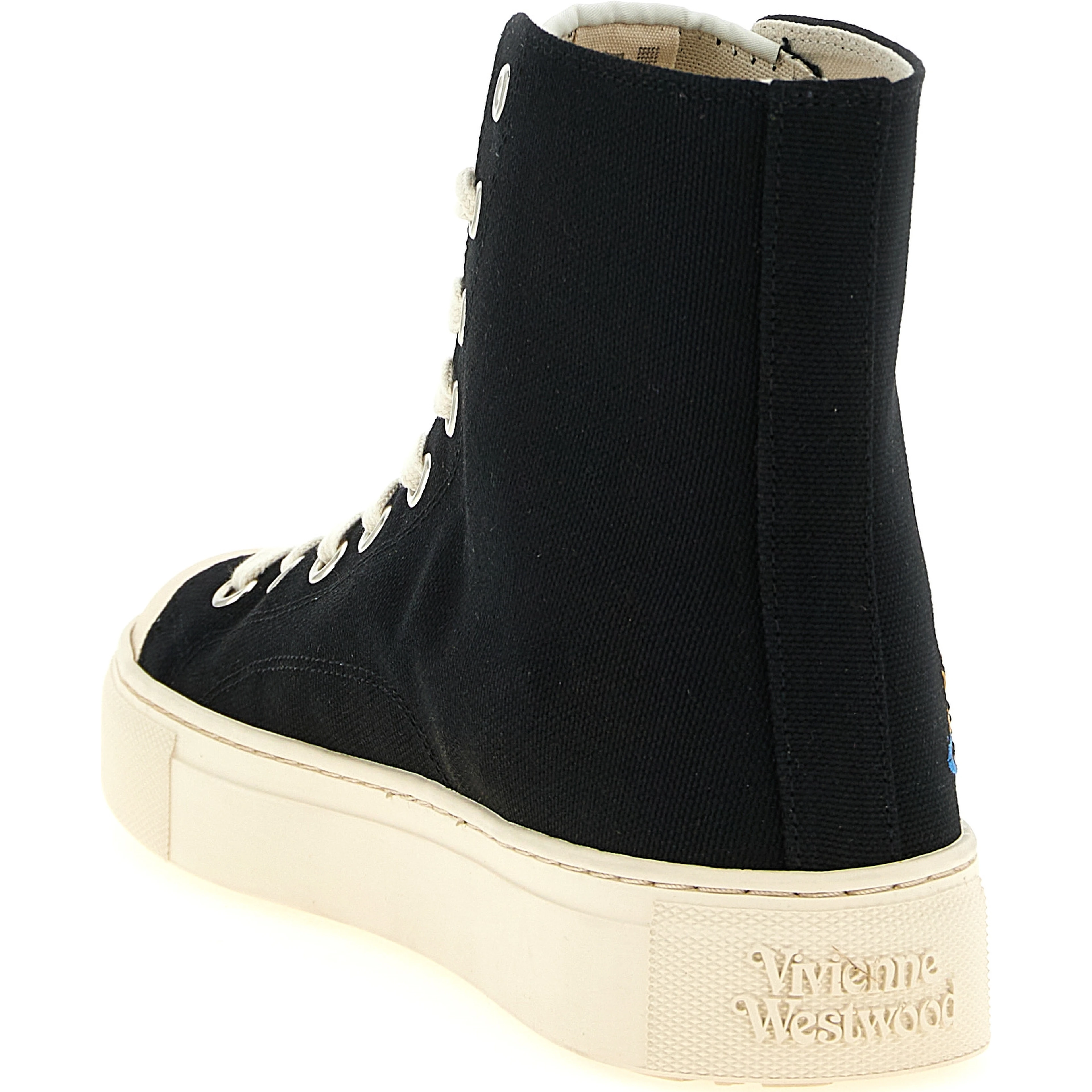 Bicolor Cotton High Top Sneakers