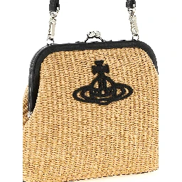 Beige Cotton Clutch Bag