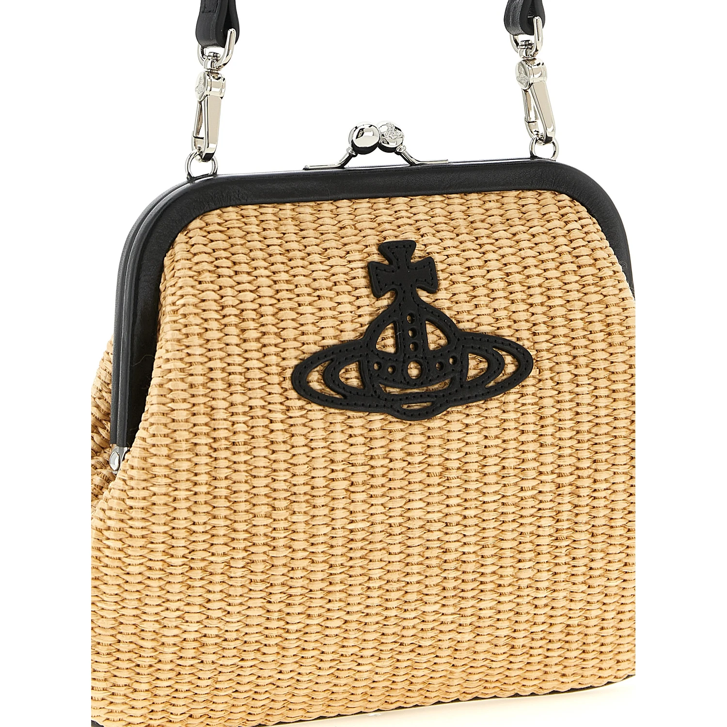 Beige Cotton Clutch Bag