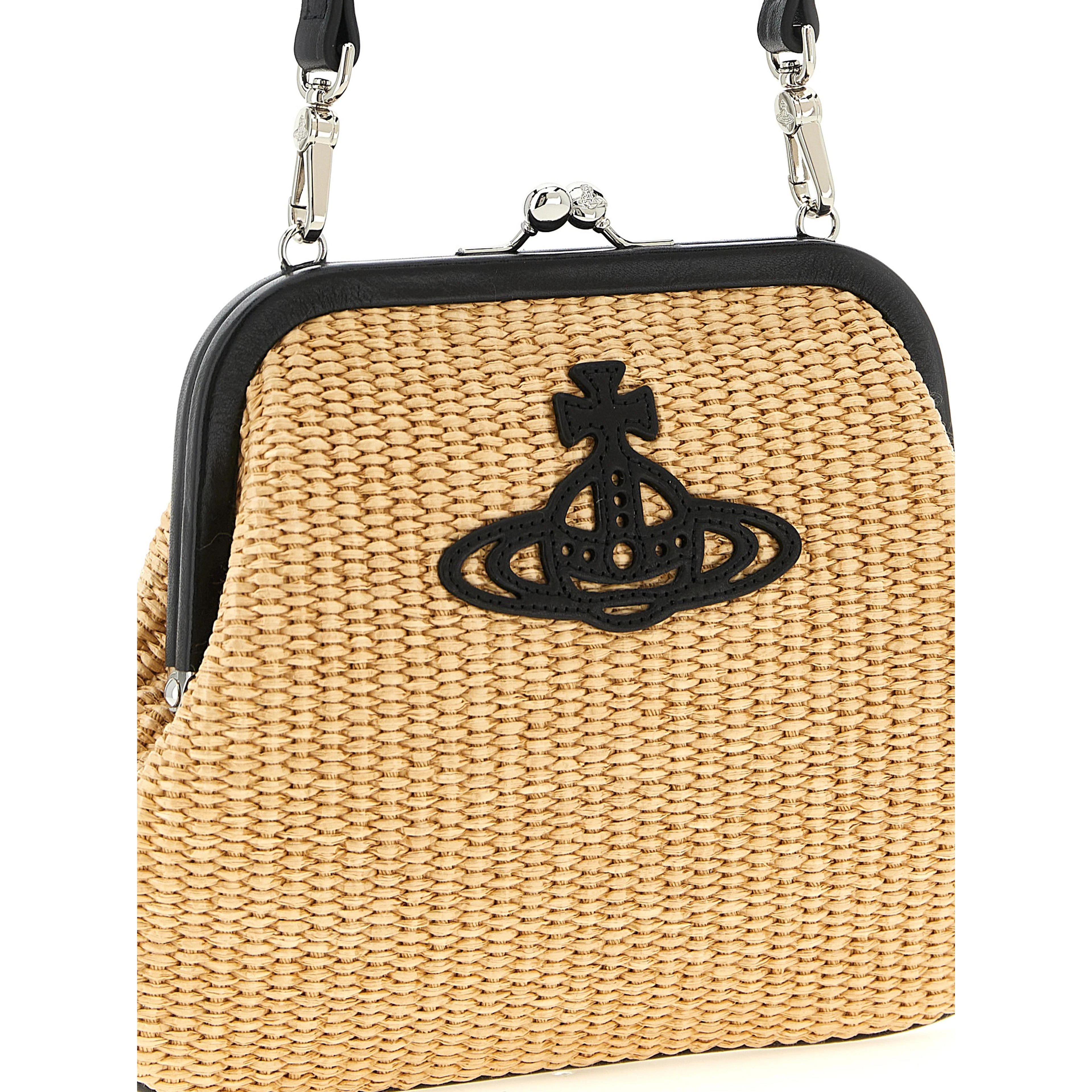 Beige Cotton Clutch Bag