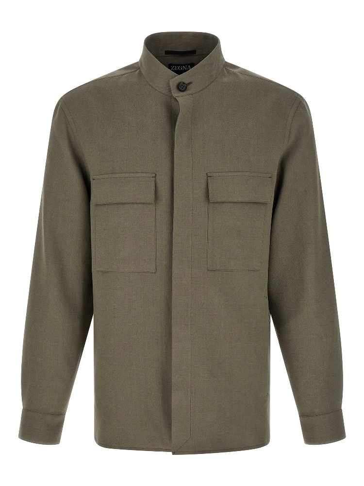 Gray Linen Blouse