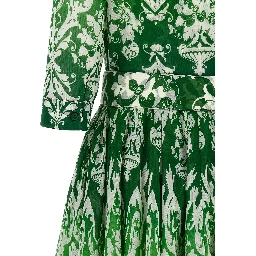 Bicolor Cotton Midi Dress