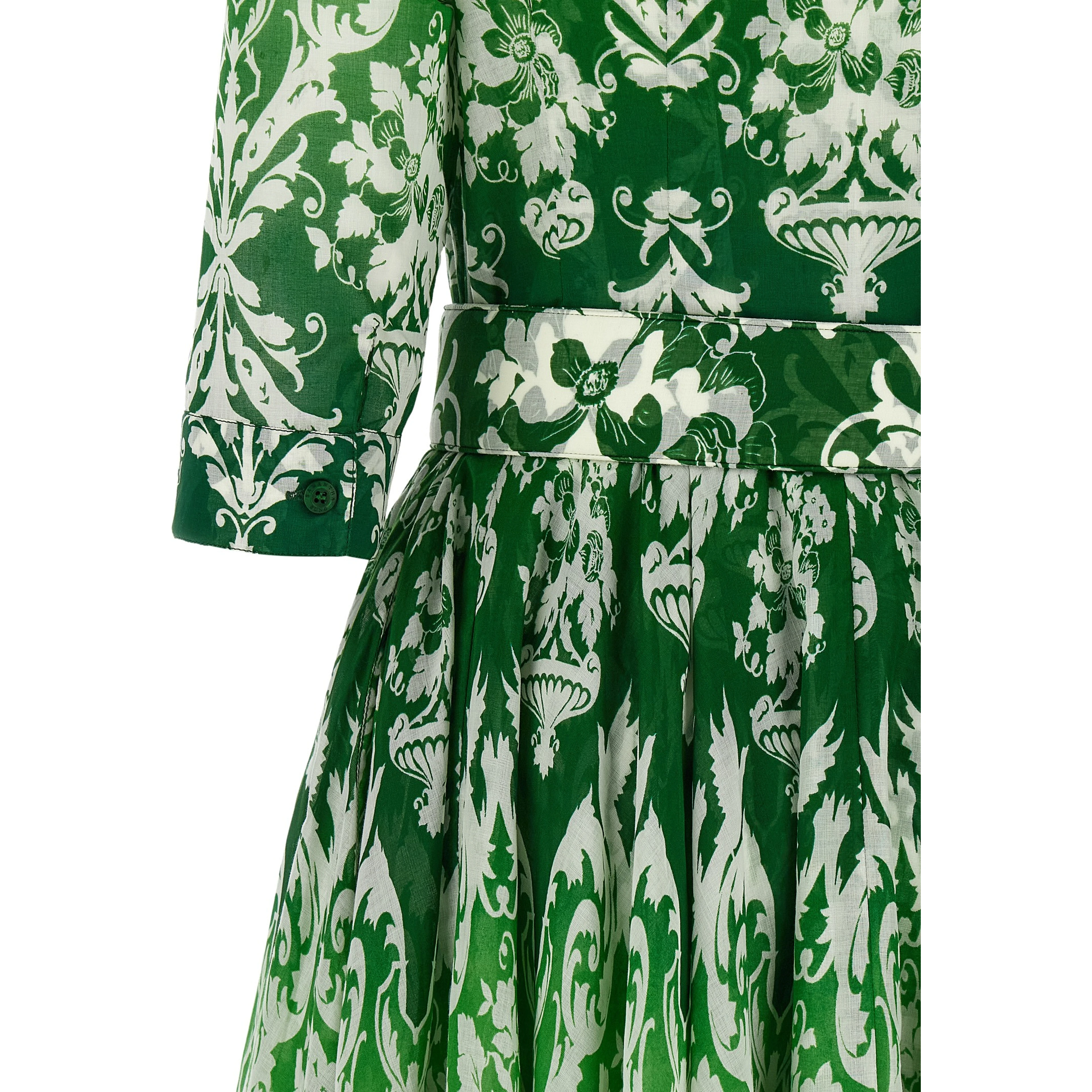 Bicolor Cotton Midi Dress
