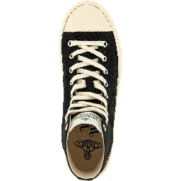 Bicolor Cotton High Top Sneakers