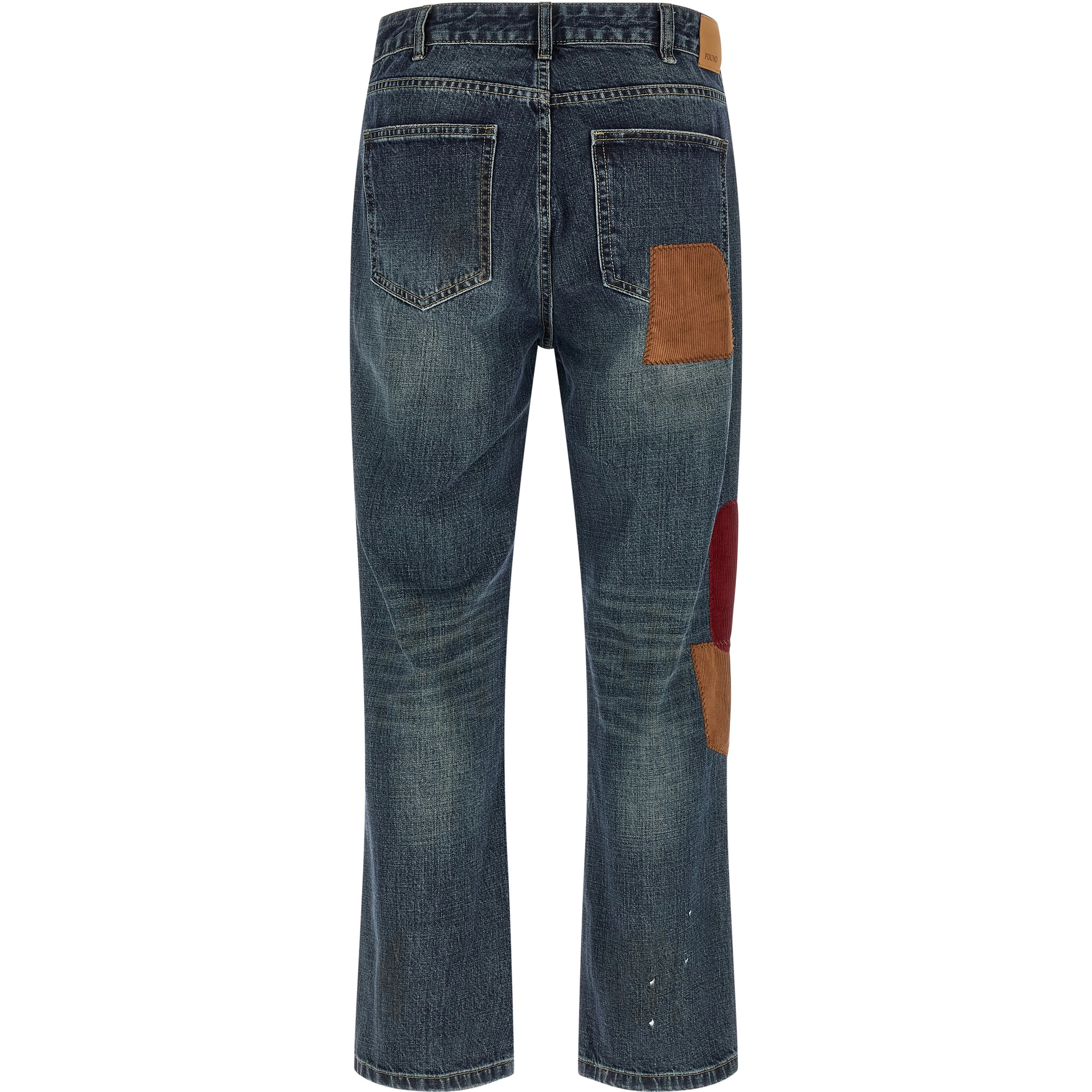 Blue Cotton Straight-Leg Jeans
