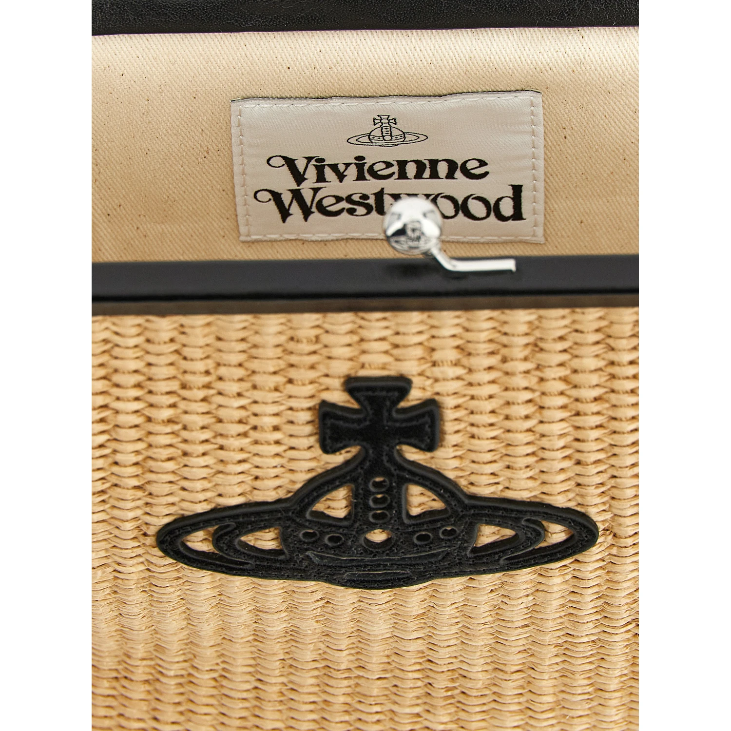 Beige Cotton Clutch Bag