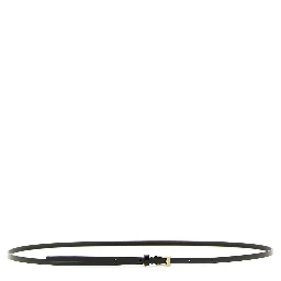 Black Calfskin Thin Belt