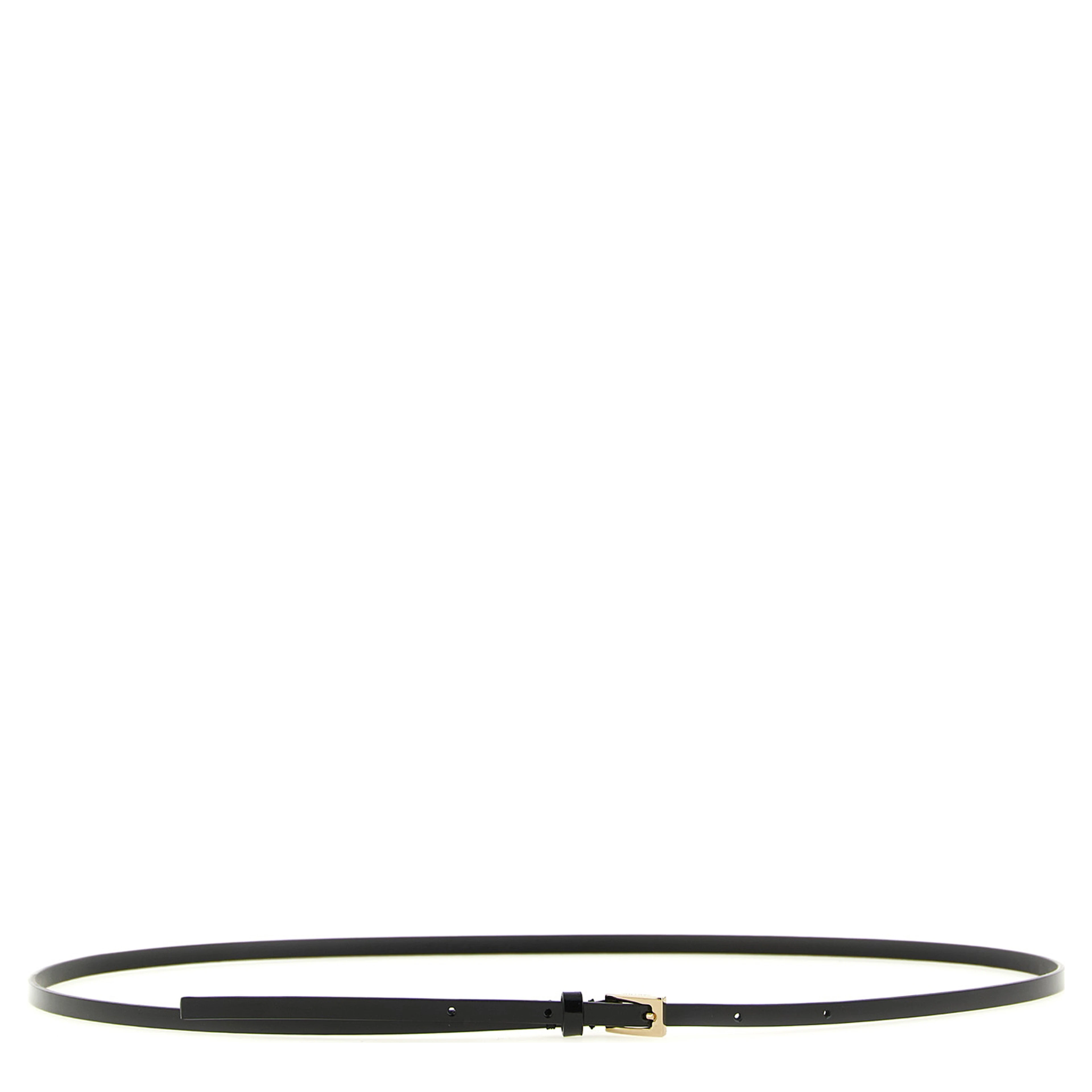 Black Calfskin Thin Belt