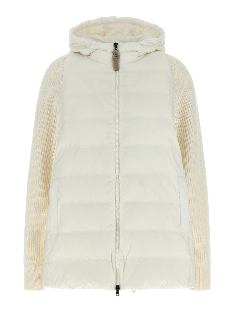 White Polyester Full-Length Jacket