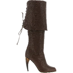 Brown Lamb Leather Over The Knee