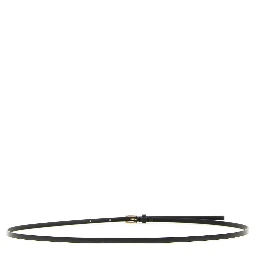 Black Calfskin Thin Belt