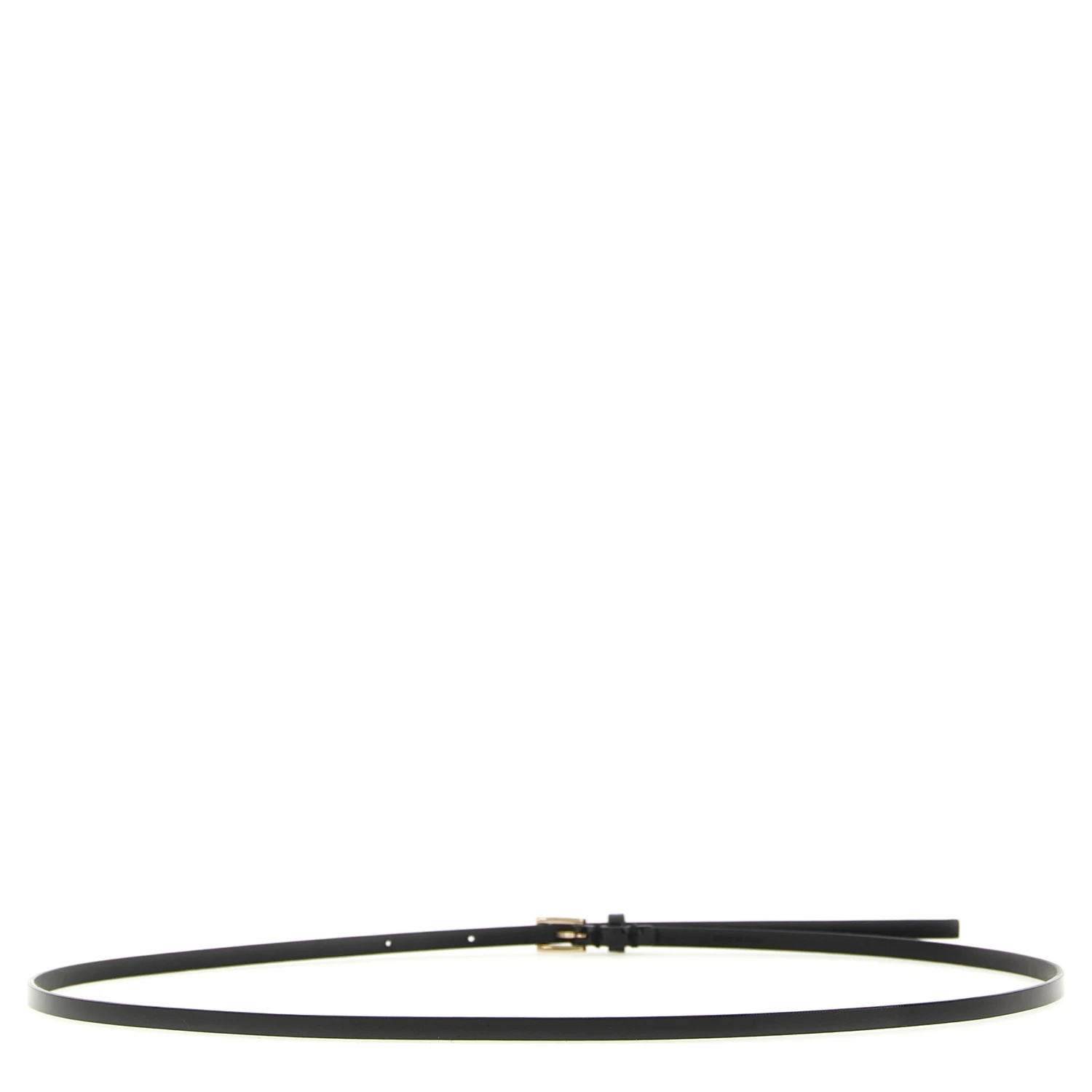 Black Calfskin Thin Belt