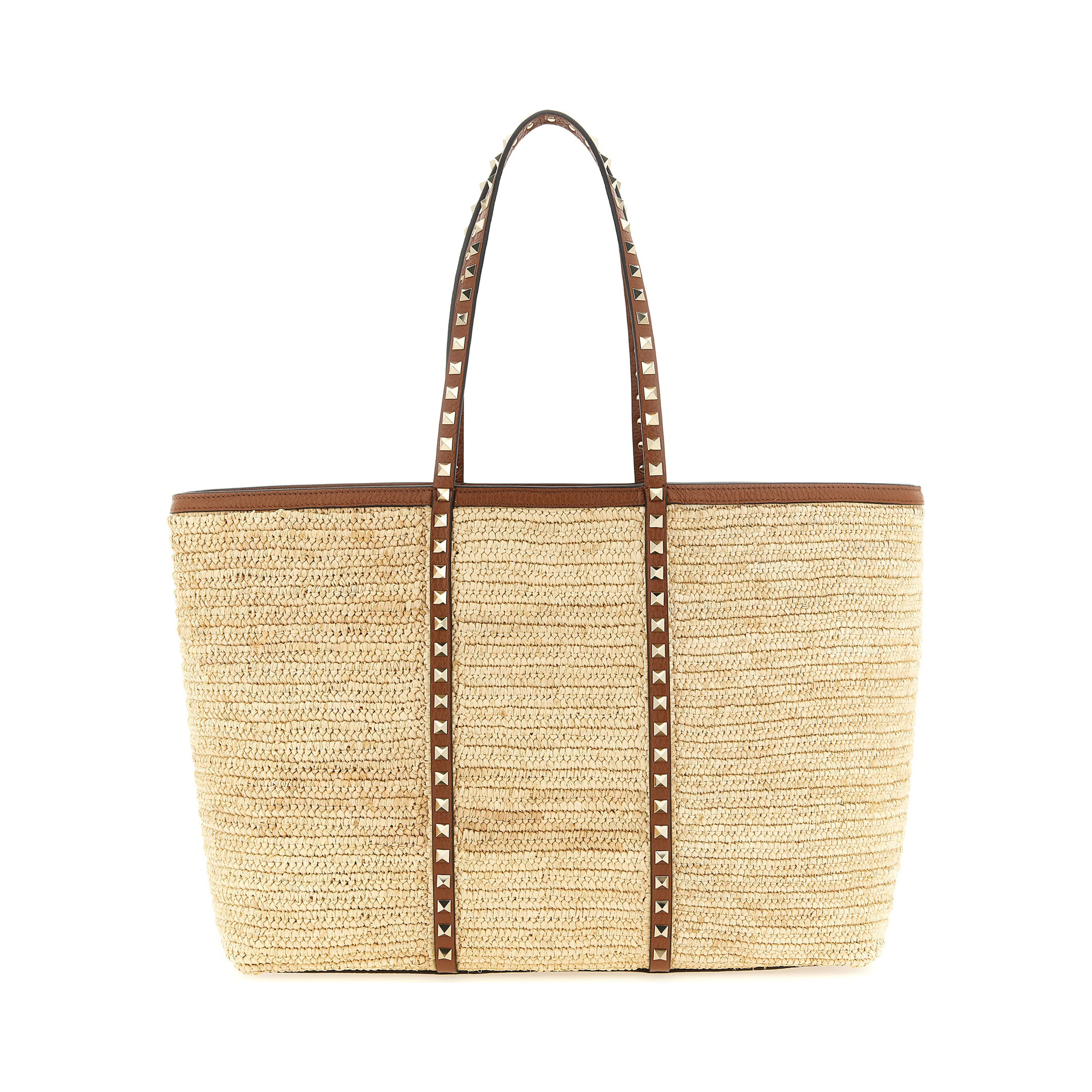 Beige Straw Tote Bag