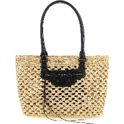 Beige Viscose Shoulder Bag