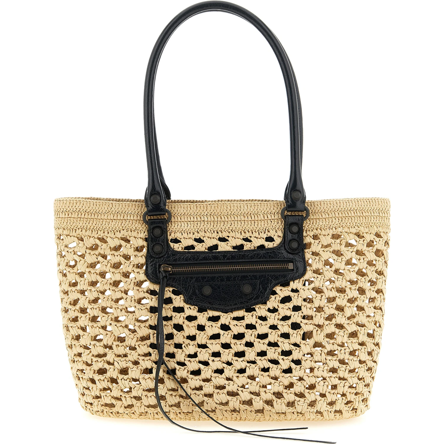 Beige Viscose Shoulder Bag