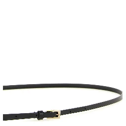 Black Calfskin Thin Belt