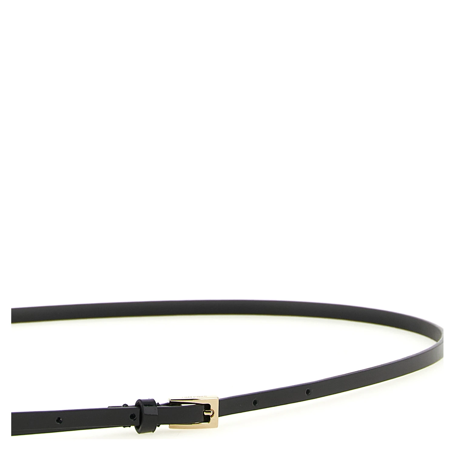 Black Calfskin Thin Belt