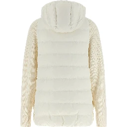 White Polyester Full-Length Jacket