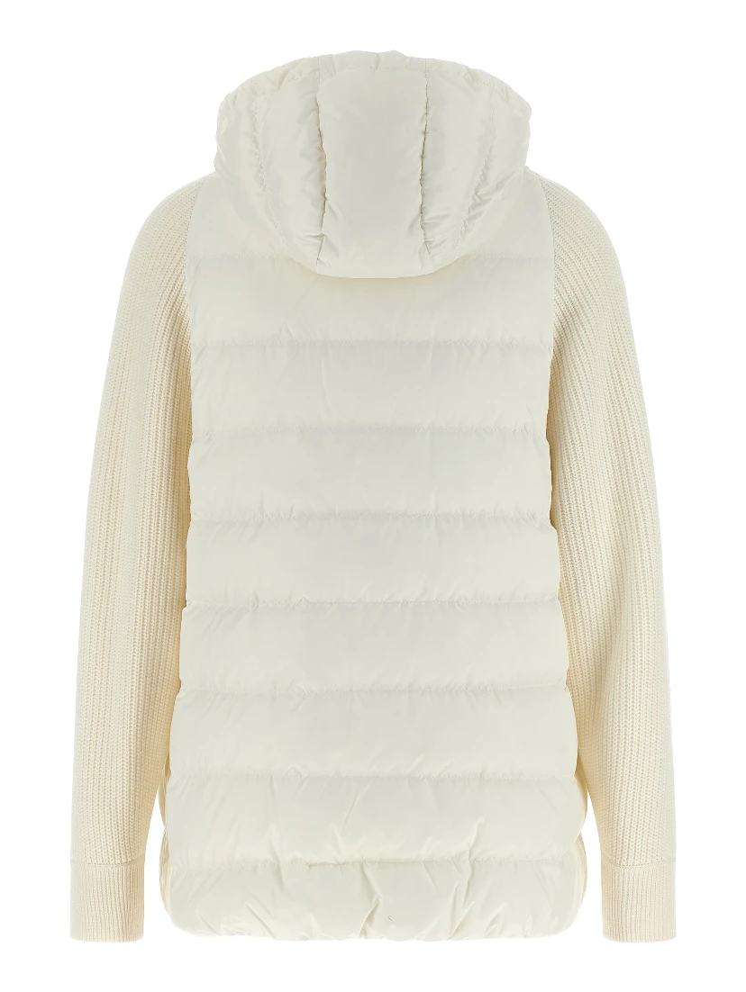 White Polyester Full-Length Jacket