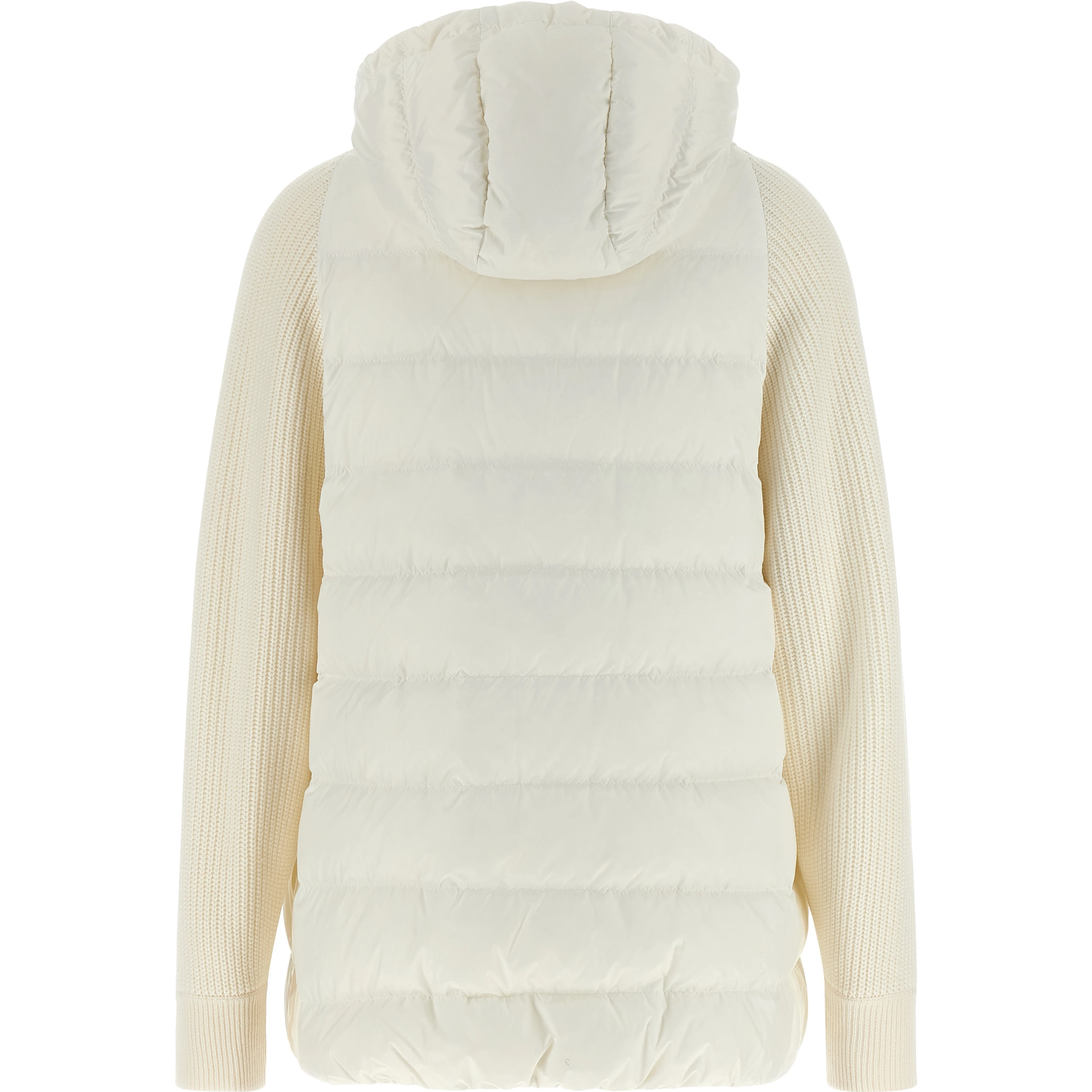 White Polyester Full-Length Jacket