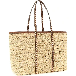 Beige Straw Tote Bag
