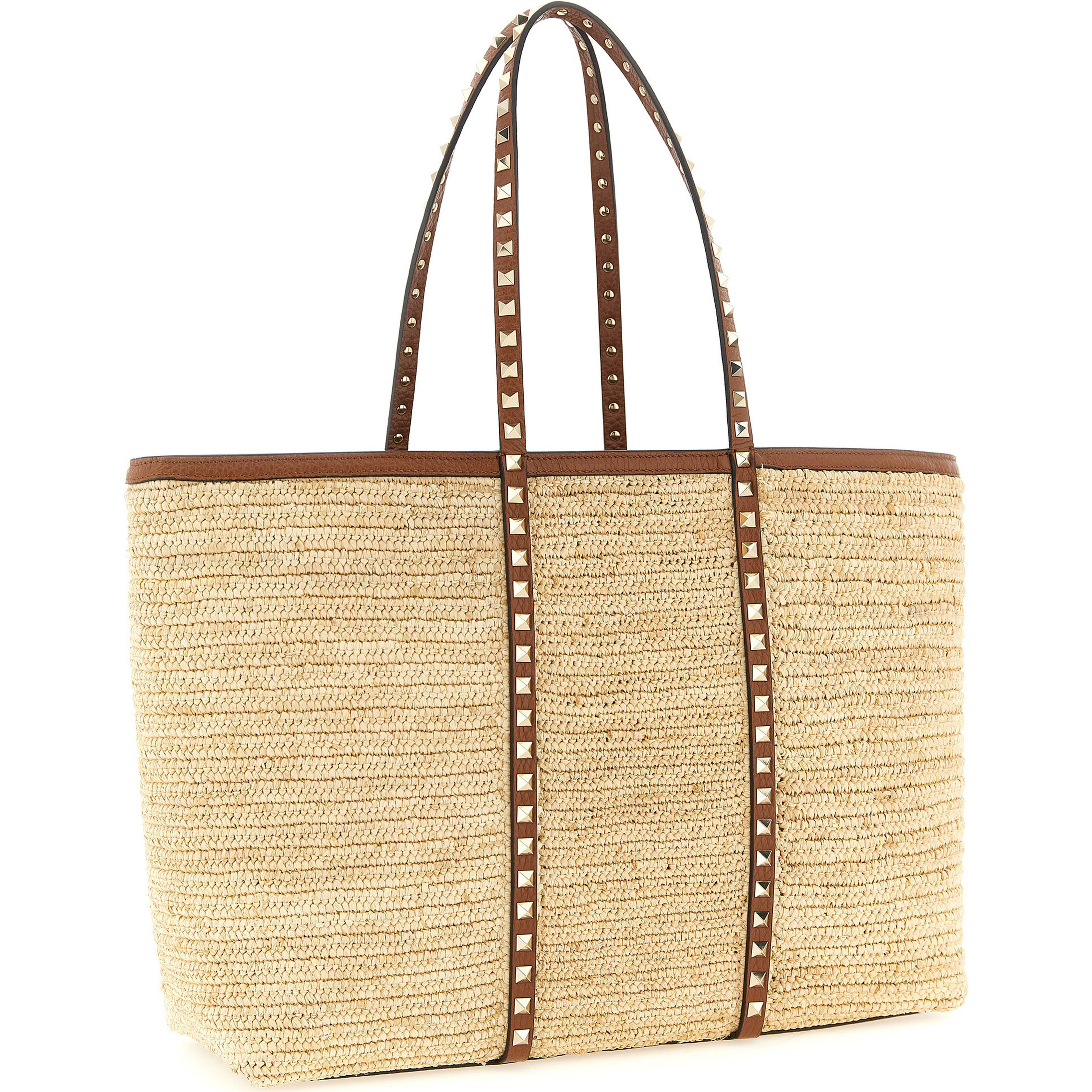 Beige Straw Tote Bag
